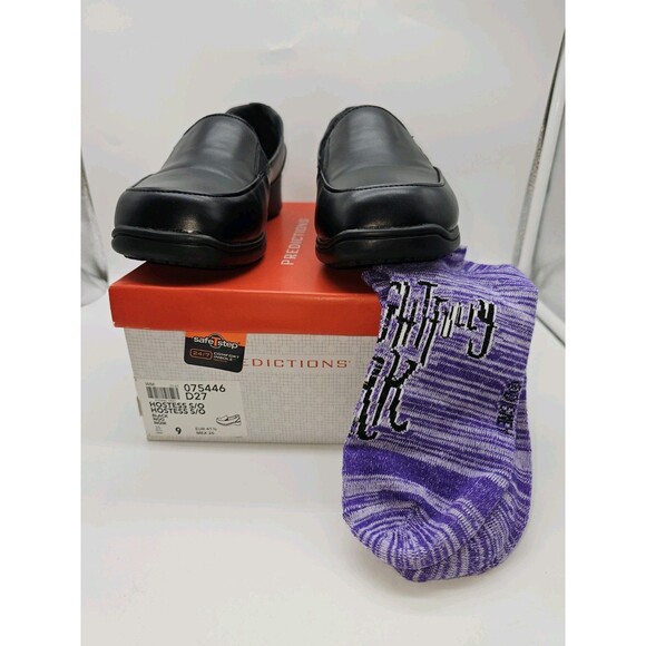 SafeTStep Black Non-Slip Work Shoes Women's 9M Loafers Uniform - Picture 4 of 10